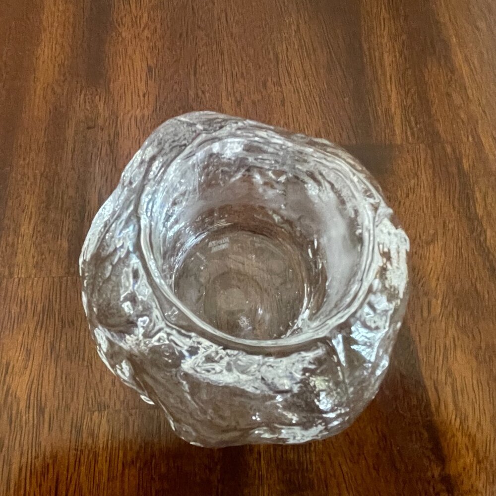 Vintage Kosta Boda Sweden Crystal Snowball Tea Votive Candle Holder Paperweight! - Picture 2 of 5